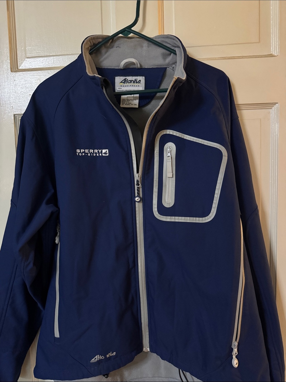 Sperry Men's Navy Softshell Jacket with Gray Trim